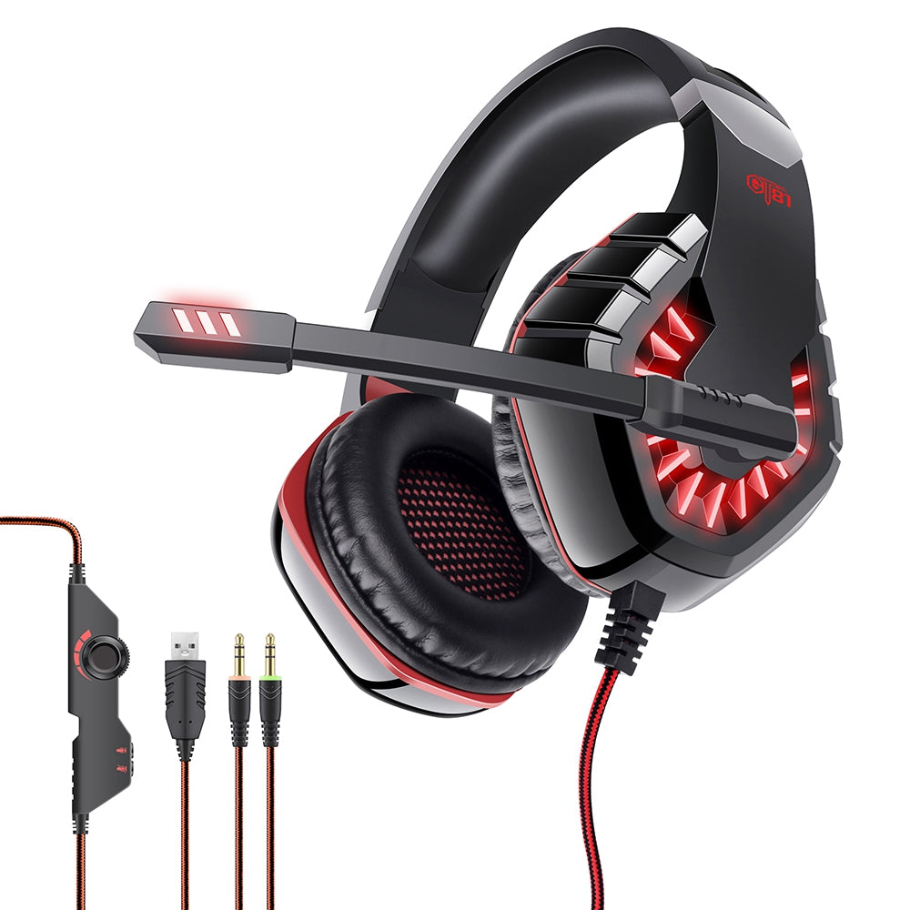 OVLENG GT81 E-sports Earphone USB+2x3.5mm Wired Headphone Noise Reduction Microphone Over-ear LED Lighting Gaming Headset OVLENG GT81 E-sports Earphone USB+2x3.5mm Wired Headphone Noise Reduction Microphone Over-ear LED Lighting Gaming Headset
